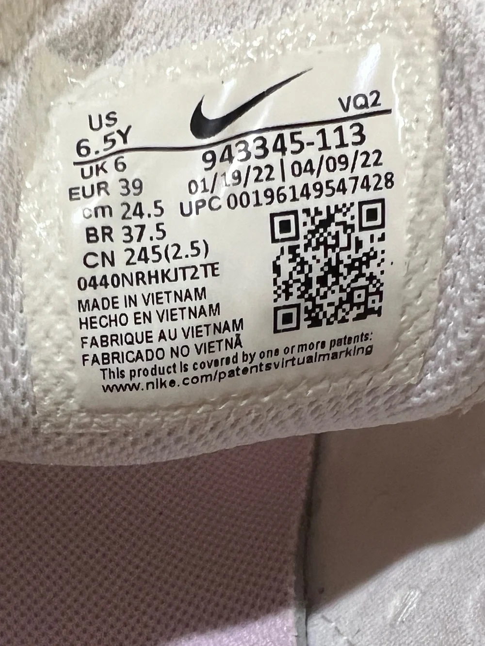 Nike, Girls, Air Max 270, 943345 113 , Pink & White Condition
